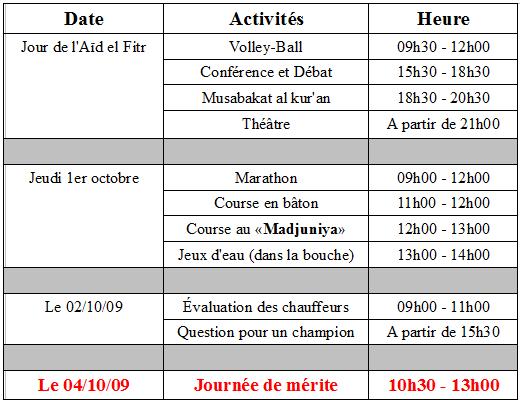 Journée de mérite 2009